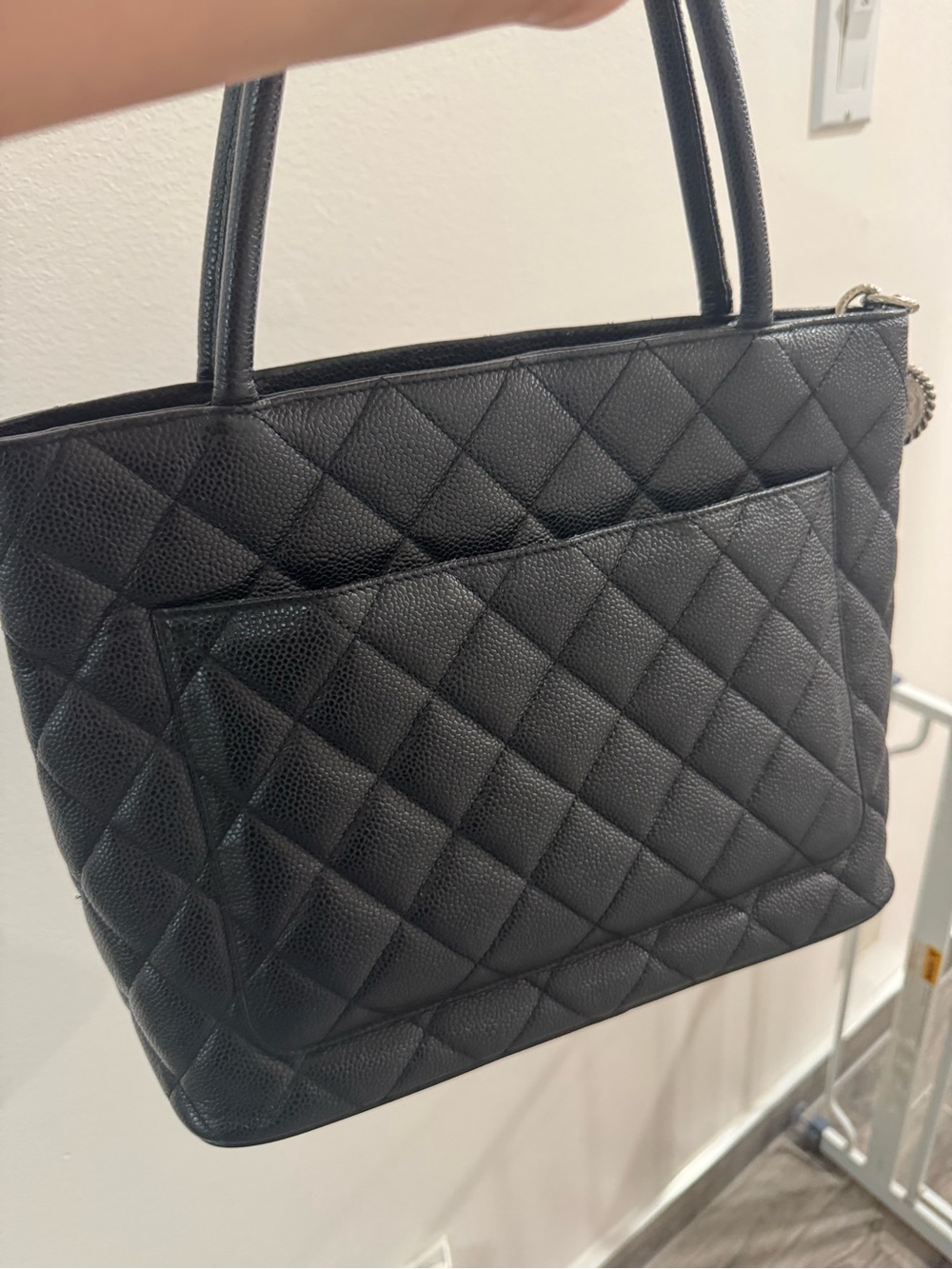 Chanel Black Caviar Medallion Tote Bag Leather - Picture 9 of 17
